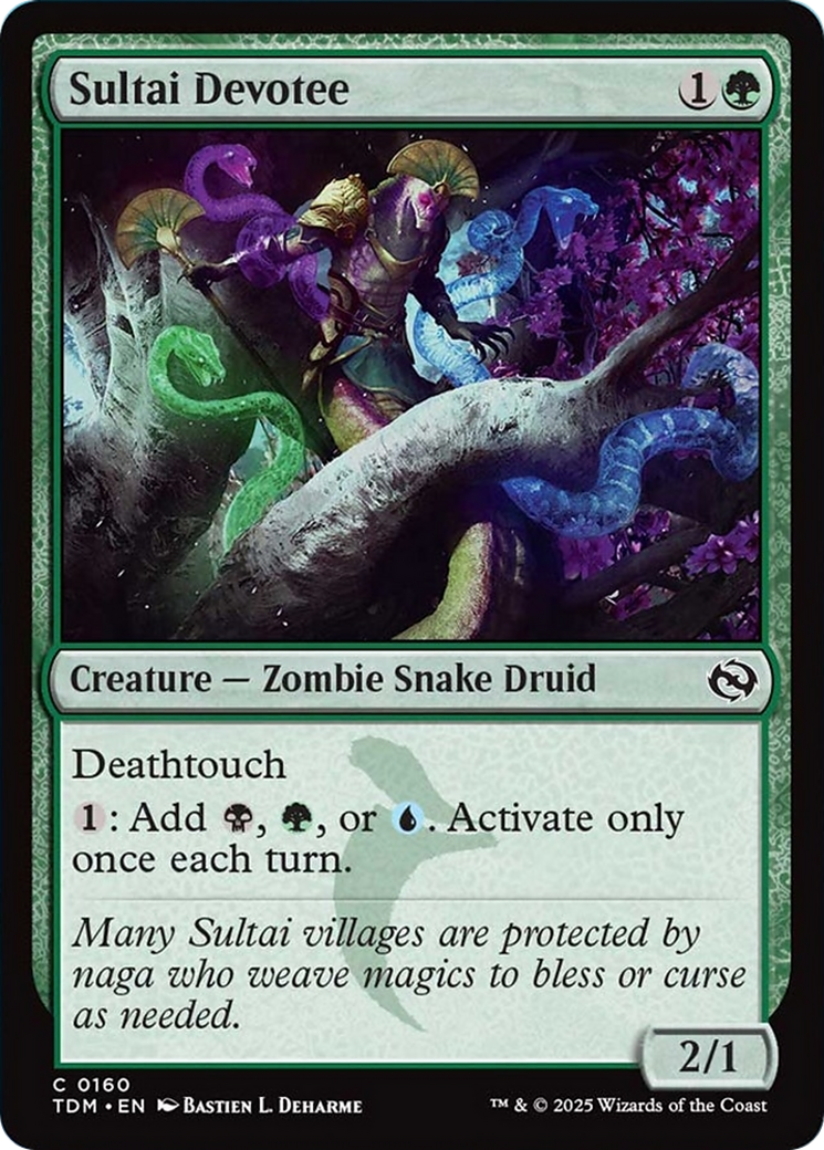 Sultai Devotee - Common Creature — Zombie Snake Druid card from Tarkir: Dragonstorm