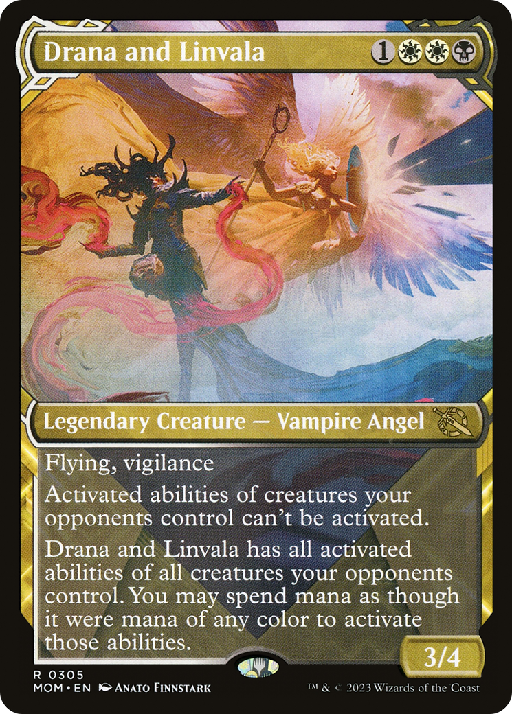 Drana and Linvala - Rare Legendary Creature — Vampire Angel card from March of the Machine