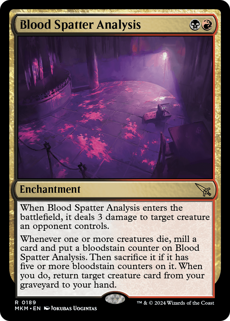Blood Spatter Analysis - Rare Enchantment card from Murders at Karlov Manor