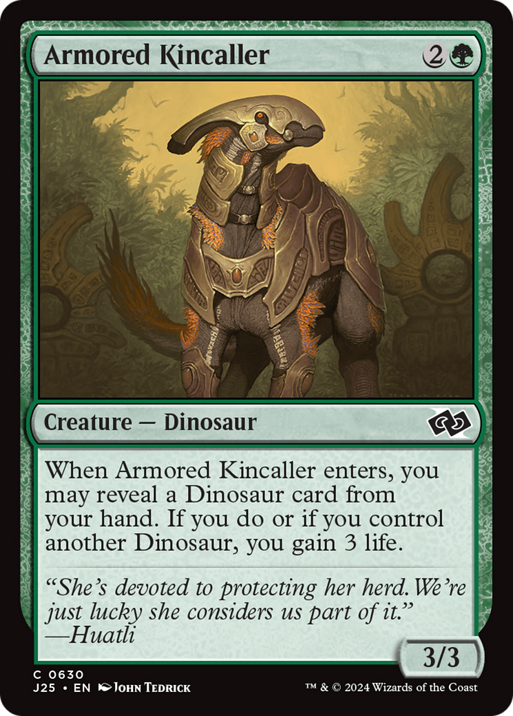 Armored Kincaller - Common Creature — Dinosaur card from Foundations Jumpstart