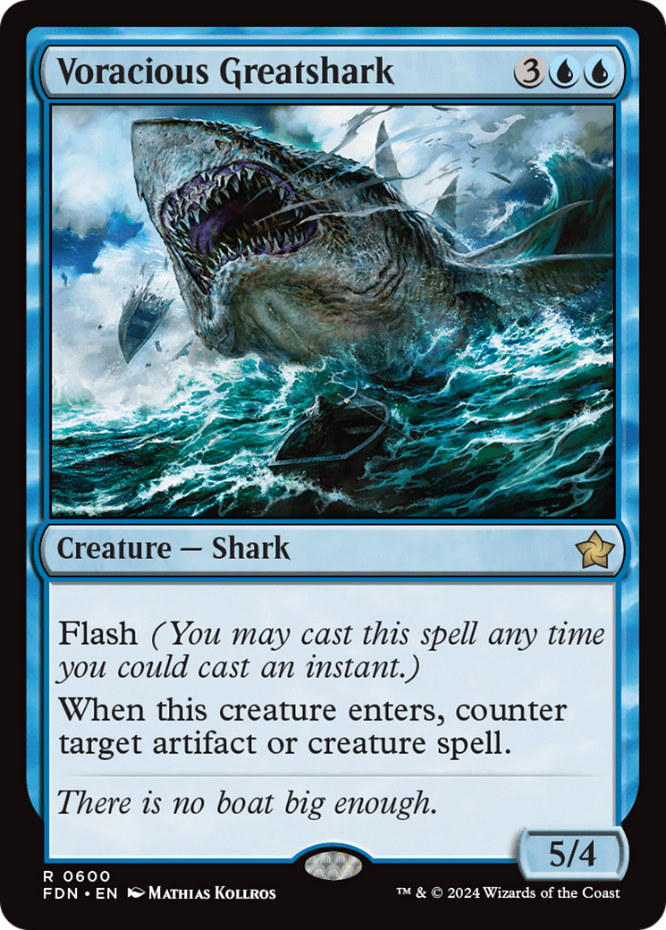 Voracious Greatshark - Rare Creature — Shark card from Foundations