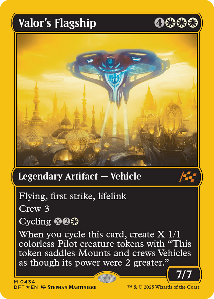 Valor's Flagship - Mythic Legendary Artifact — Vehicle card from Aetherdrift