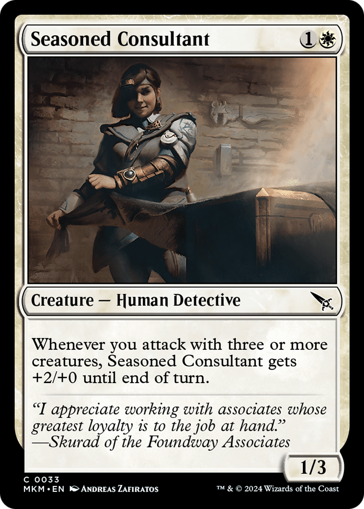 Seasoned Consultant - Common Creature — Human Detective card from Murders at Karlov Manor
