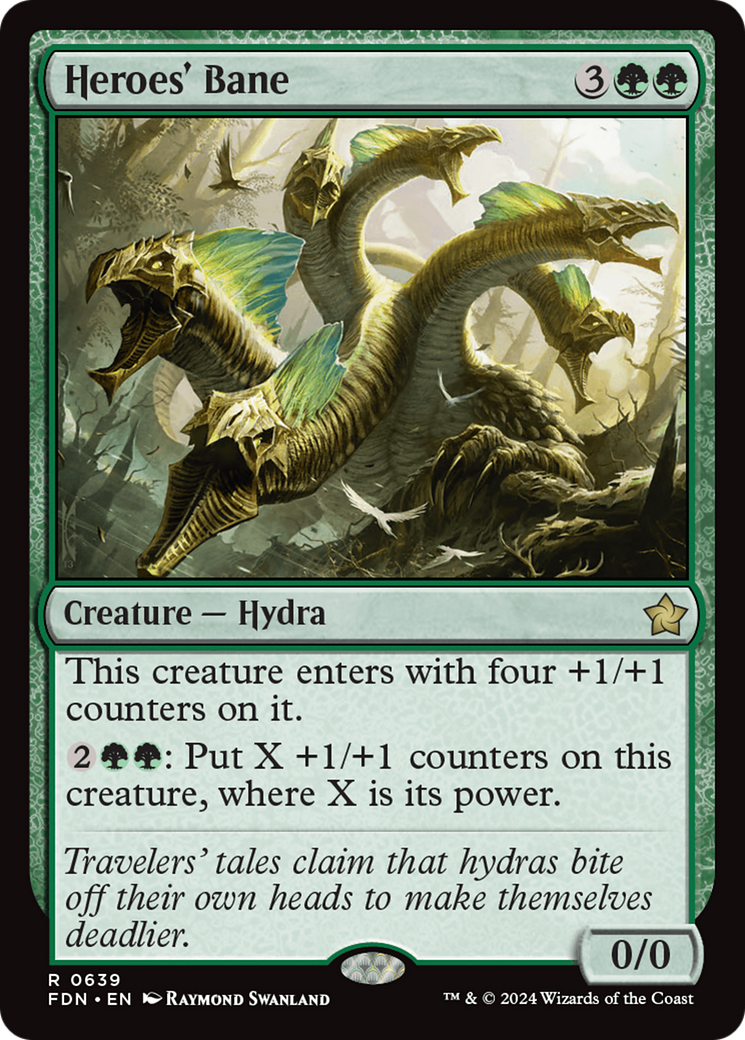 Heroes' Bane - Rare Creature — Hydra card from Foundations