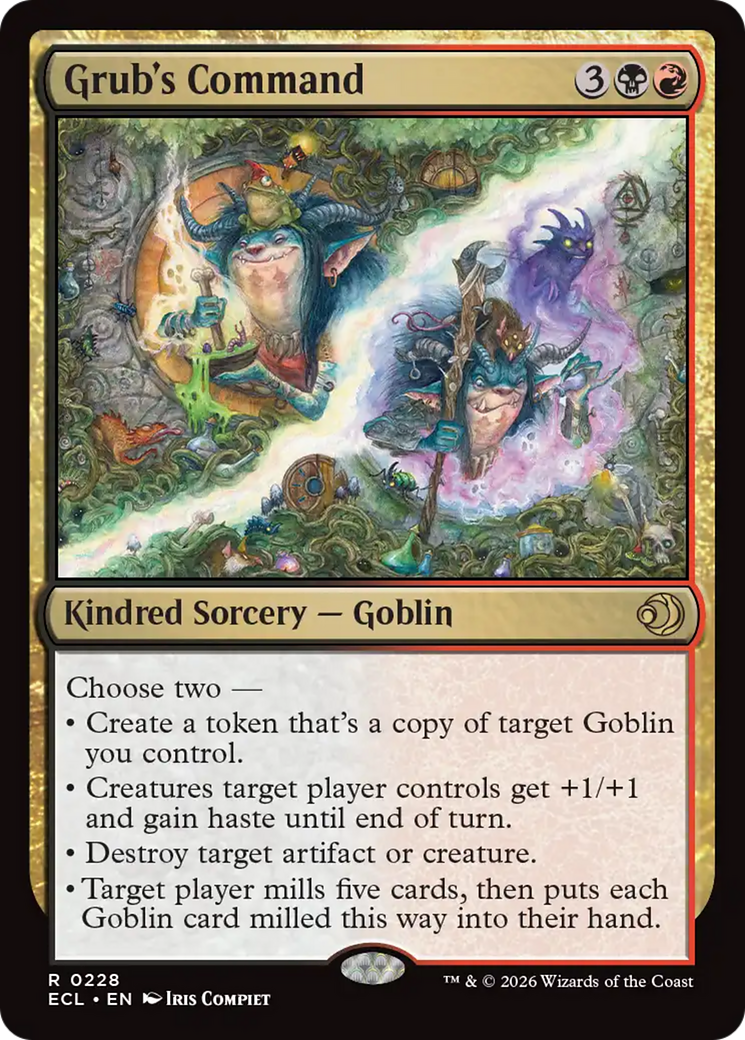 Grub's Command - Rare Kindred Sorcery — Goblin card from Lorwyn Eclipsed