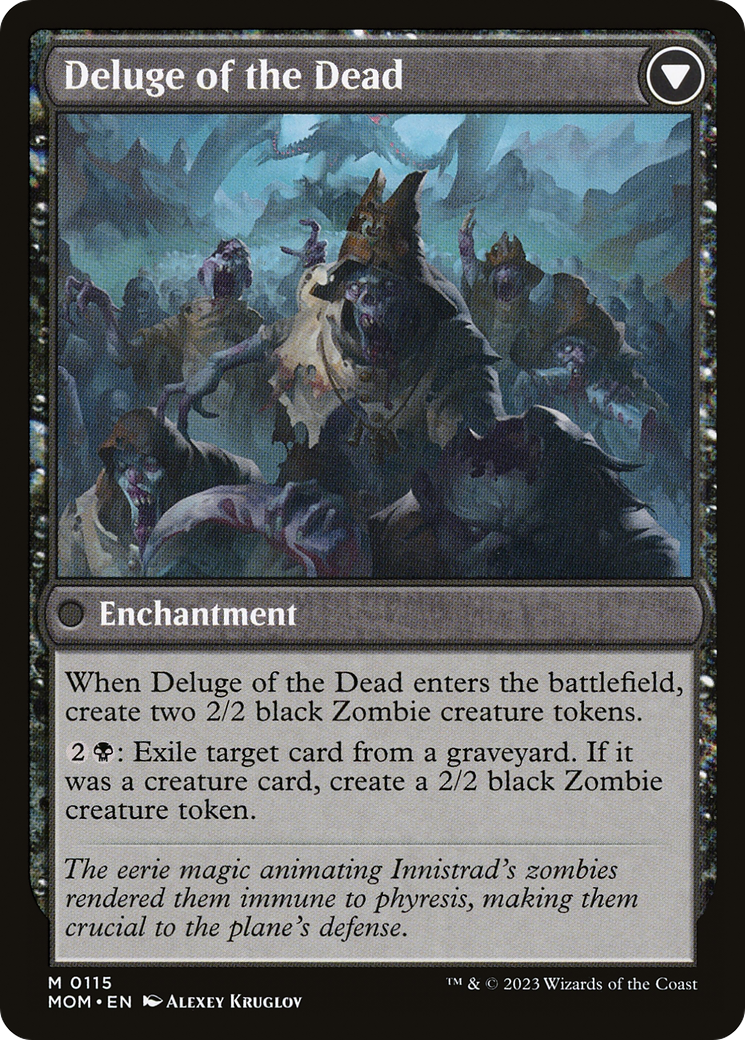 Back face of Invasion of Innistrad // Deluge of the Dead - Enchantment card