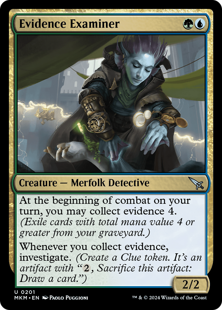 Evidence Examiner - Uncommon Creature — Merfolk Detective card from Murders at Karlov Manor