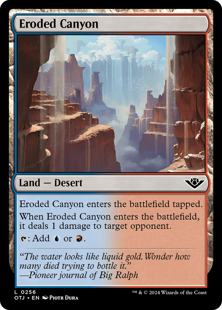 Eroded Canyon - Common Land — Desert card from Outlaws of Thunder Junction