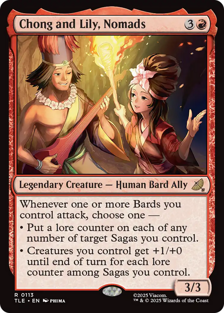 Chong and Lily, Nomads - Rare Legendary Creature — Human Bard Ally card from Avatar: The Last Airbender Eternal