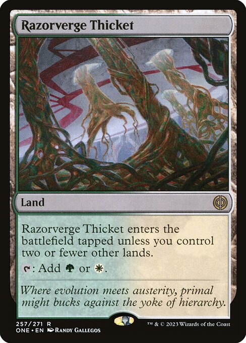 Razorverge Thicket - Rare card from ONE
