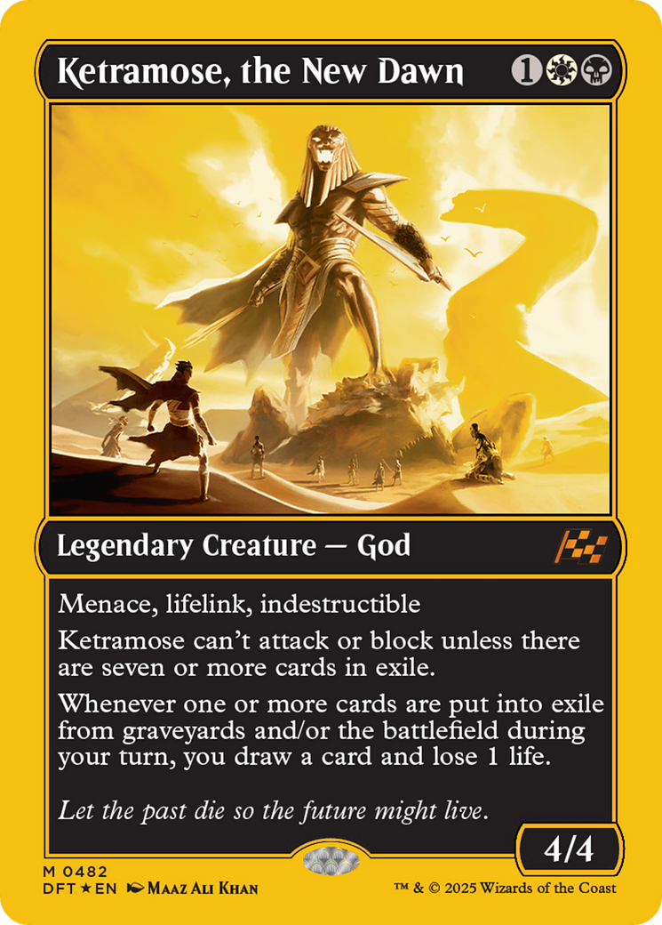 Ketramose, the New Dawn - Mythic Legendary Creature — God card from Aetherdrift