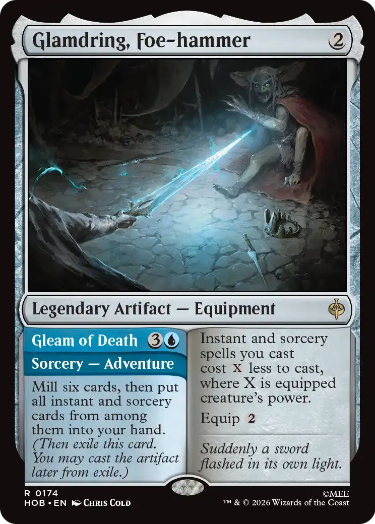 Glamdring, Foe-hammer // Gleam of Death - Rare Sorcery — Adventure card from The Hobbit