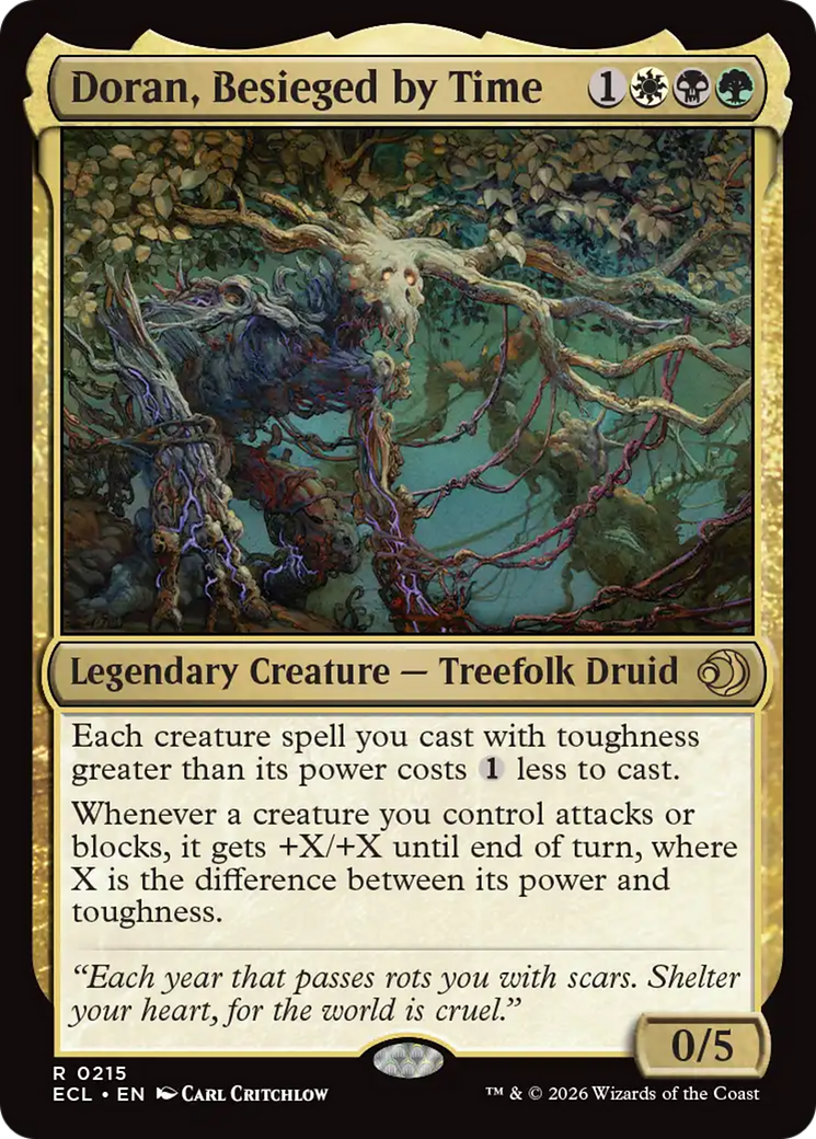 Doran, Besieged by Time - Rare Legendary Creature — Treefolk Druid card from Lorwyn Eclipsed