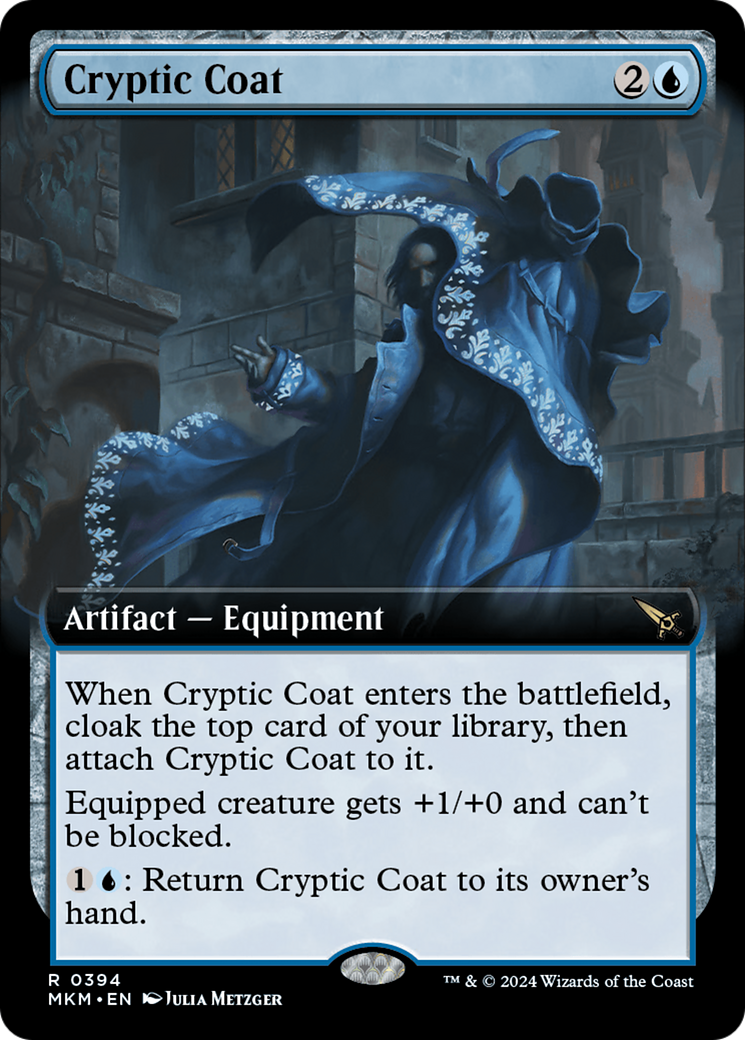 Cryptic Coat - Rare Artifact — Equipment card from Murders at Karlov Manor
