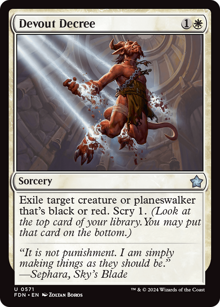Devout Decree - Sorcery used in 50.0% of Azorius sideboards