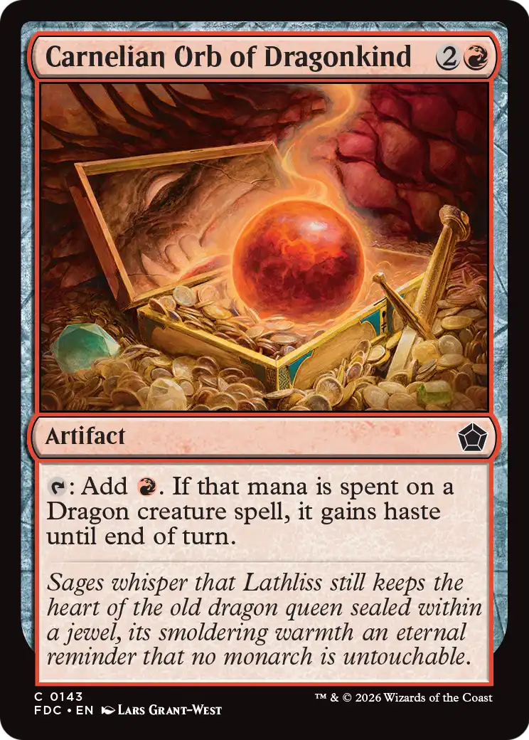 Carnelian Orb of Dragonkind - Common Artifact card from Foundations Commander
