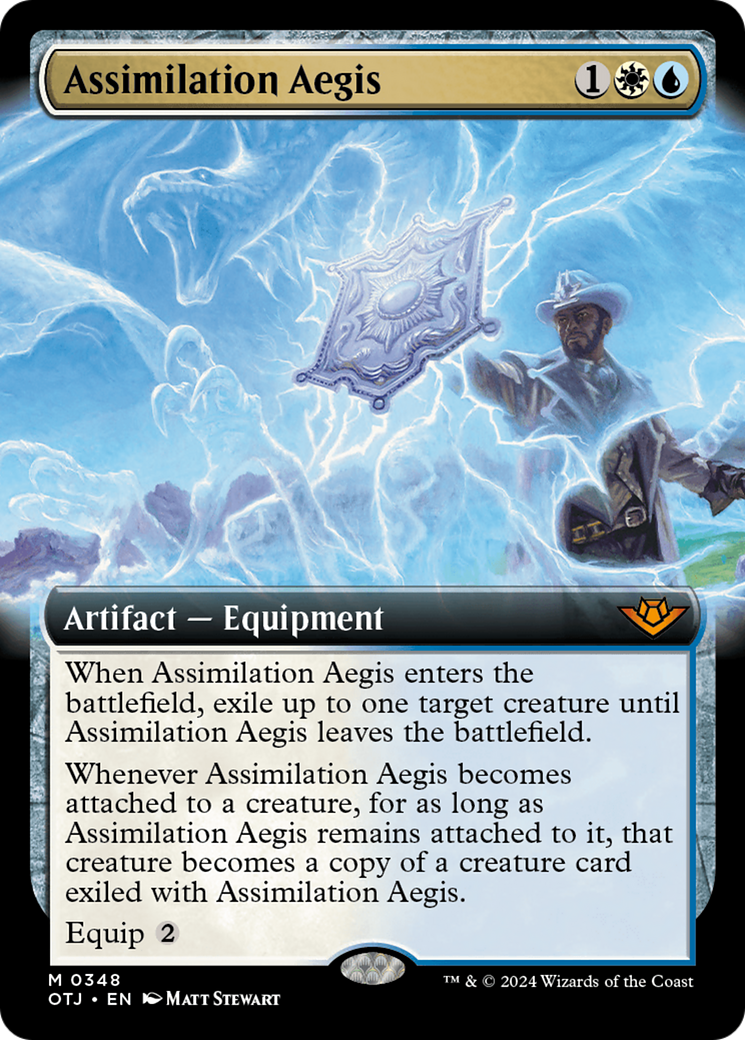 Assimilation Aegis - Mythic Artifact — Equipment card from Outlaws of Thunder Junction