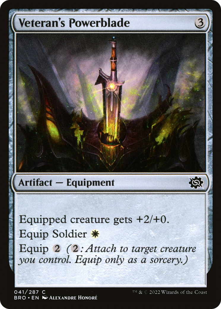 Veteran's Powerblade - Common Artifact — Equipment card from The Brothers' War