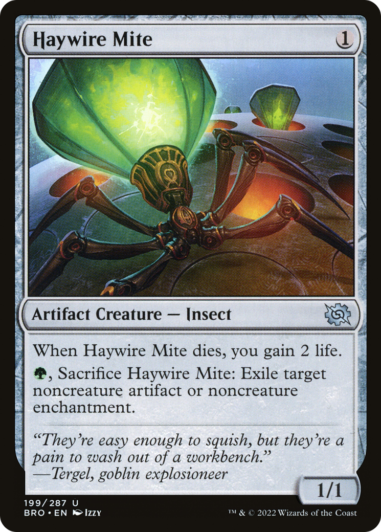 Haywire Mite - Uncommon Artifact Creature — Insect card from The Brothers' War