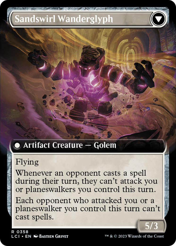 Back face of Unstable Glyphbridge // Sandswirl Wanderglyph - Artifact card