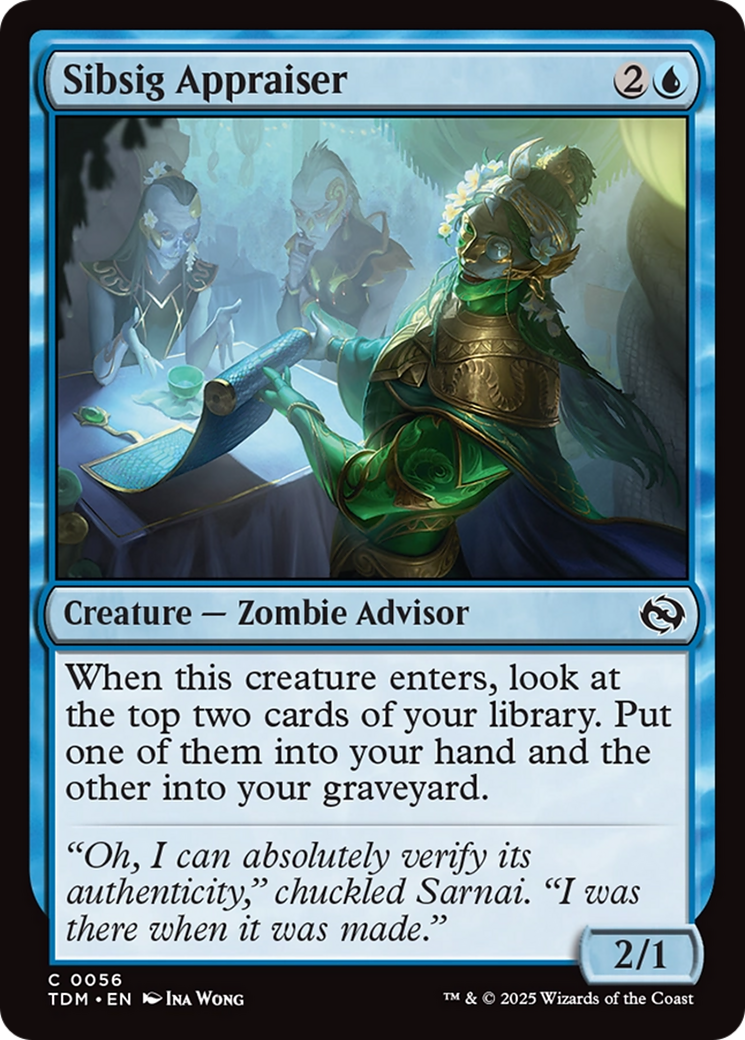 Sibsig Appraiser - Common Creature — Zombie Advisor card from Tarkir: Dragonstorm