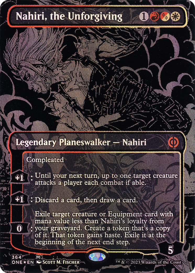 Nahiri, the Unforgiving - Mythic Legendary Planeswalker — Nahiri card from Phyrexia: All Will Be One