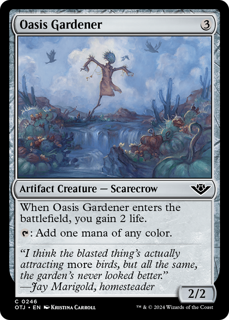 Oasis Gardener - Common Artifact Creature — Scarecrow card from Outlaws of Thunder Junction