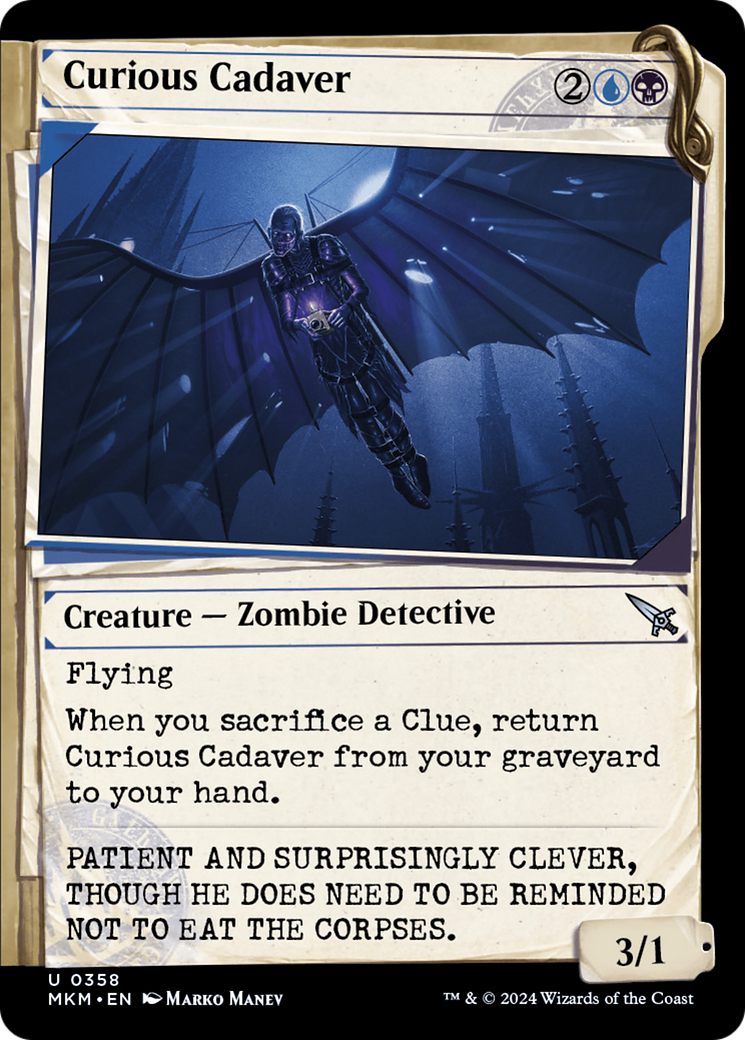 Curious Cadaver - Uncommon Creature — Zombie Detective card from Murders at Karlov Manor