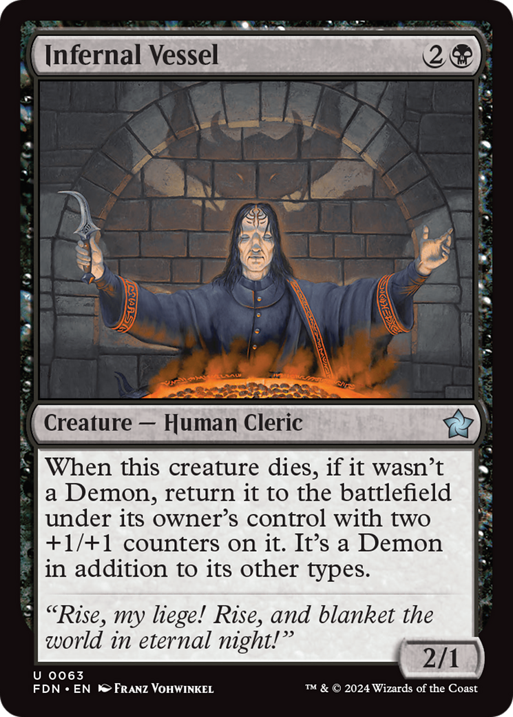 Infernal Vessel - Uncommon Creature — Human Cleric card from Foundations