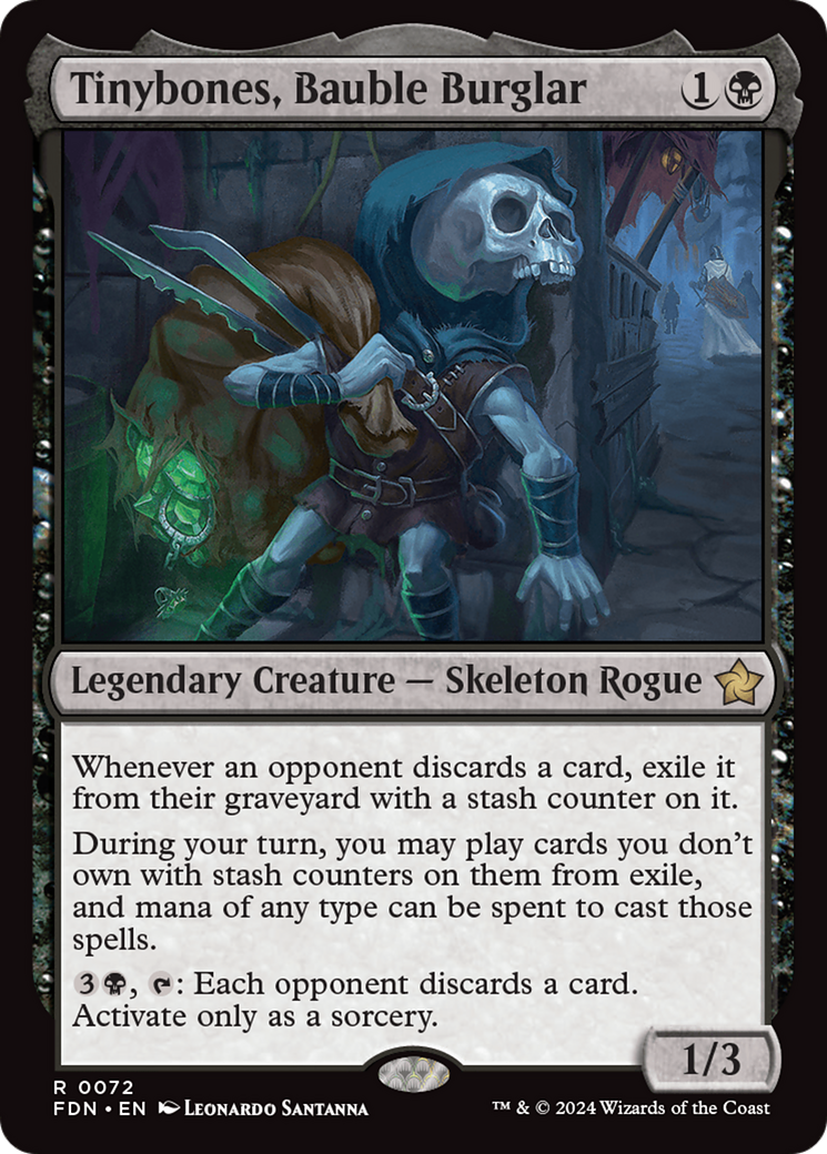 Tinybones, Bauble Burglar - Rare Legendary Creature — Skeleton Rogue card from Foundations