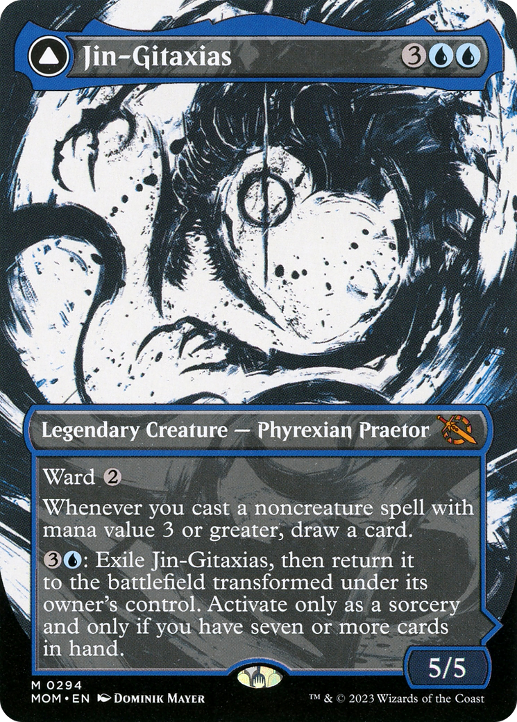 Jin-Gitaxias // The Great Synthesis - Mythic Legendary Creature — Phyrexian Praetor card from March of the Machine