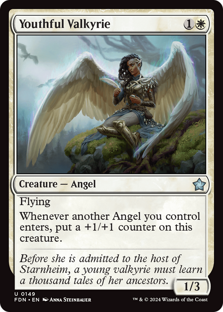 Youthful Valkyrie - Uncommon Creature — Angel card from Foundations