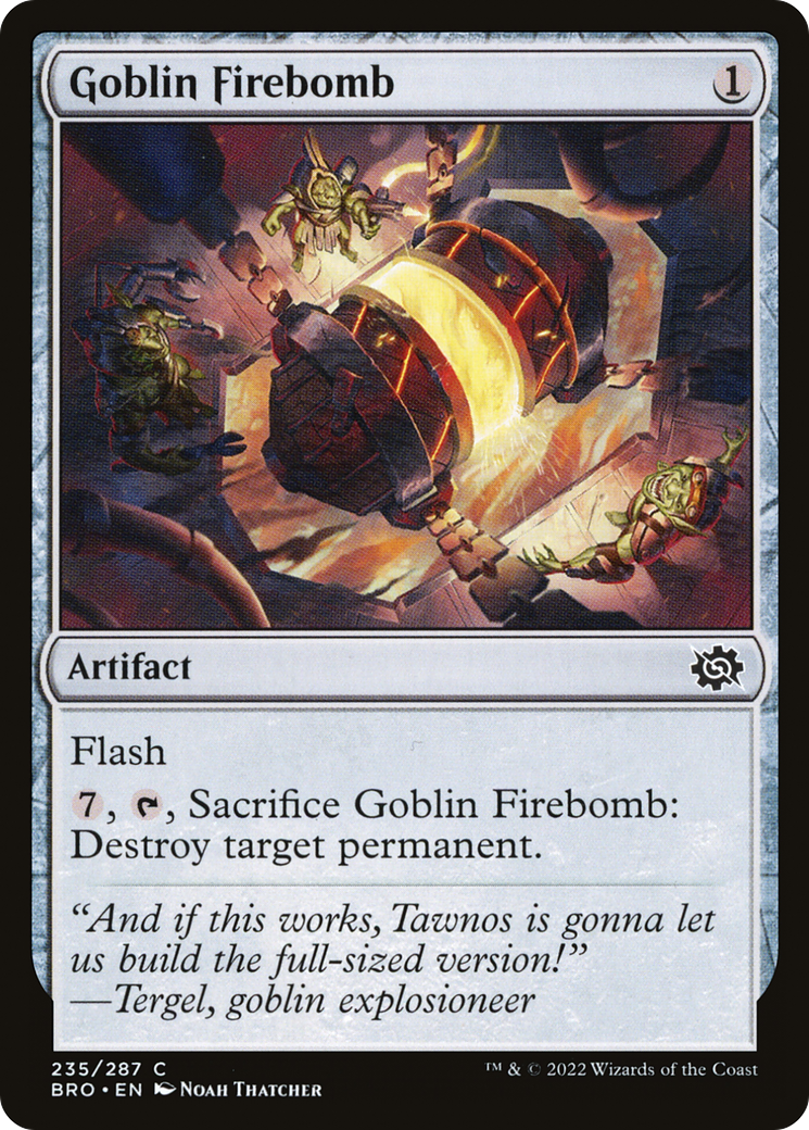 Goblin Firebomb - Common Artifact card from The Brothers' War