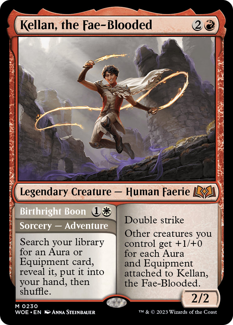 Kellan, the Fae-Blooded // Birthright Boon - Mythic Legendary Creature — Human Faerie card from Wilds of Eldraine