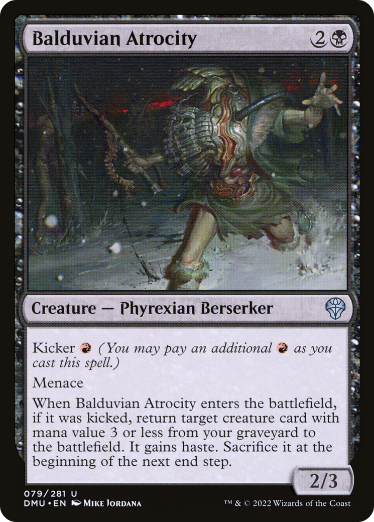 Balduvian Atrocity - Uncommon Creature — Phyrexian Berserker card from Dominaria United