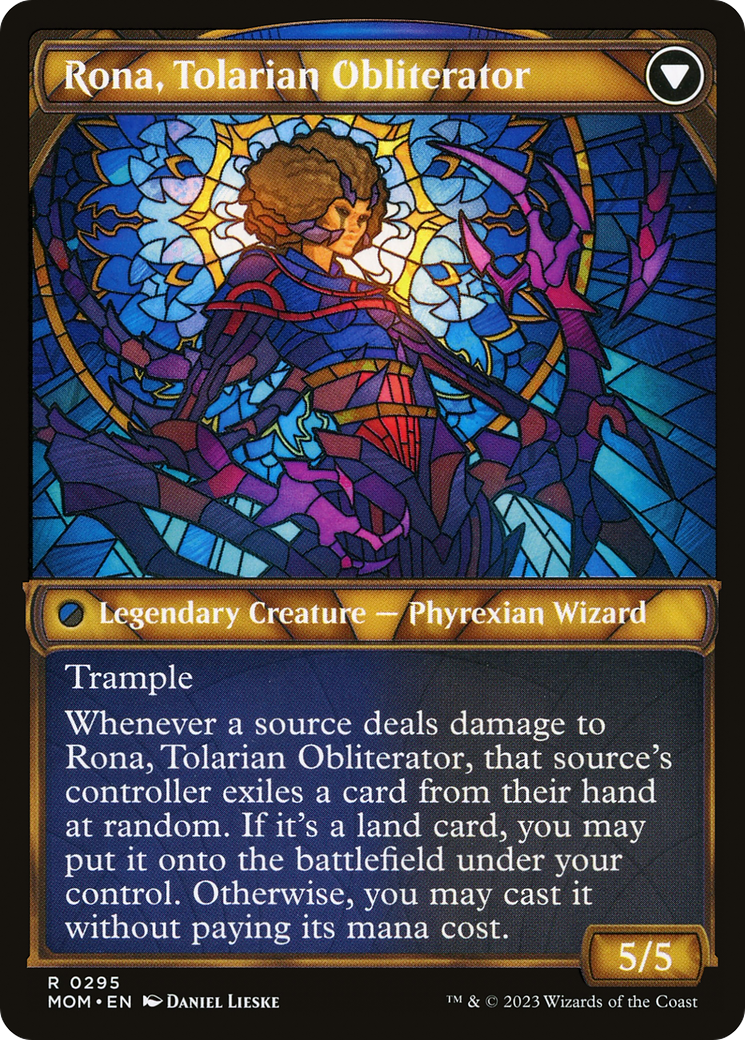 Back face of Rona, Herald of Invasion // Rona, Tolarian Obliterator - Legendary Creature — Human Wizard card