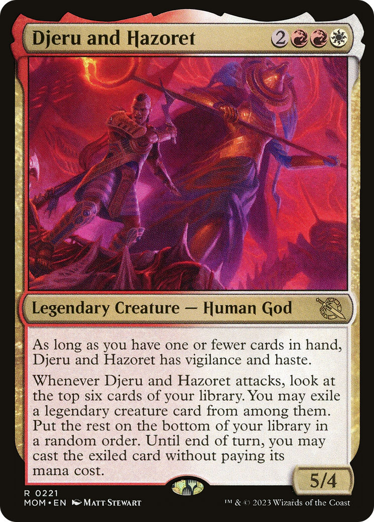 Djeru and Hazoret - Rare Legendary Creature — Human God card from March of the Machine