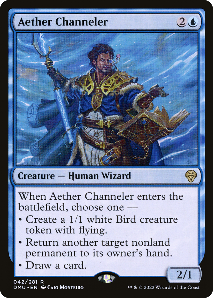 Aether Channeler - Rare Creature — Human Wizard card from Dominaria United