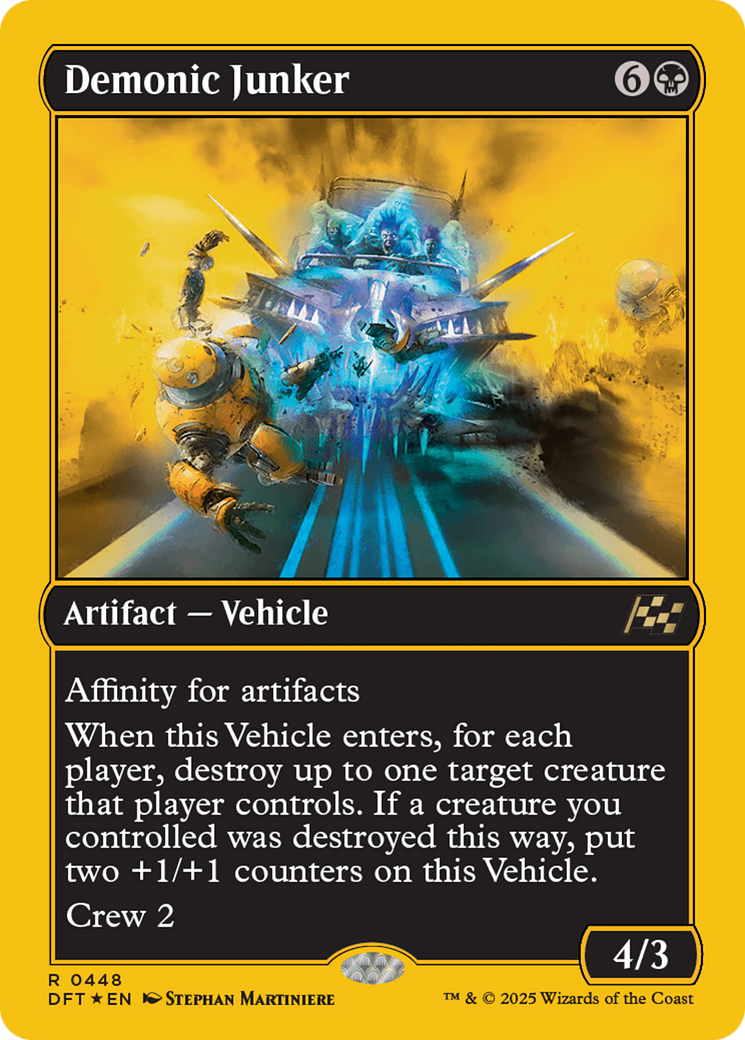 Demonic Junker - Rare Artifact — Vehicle card from Aetherdrift