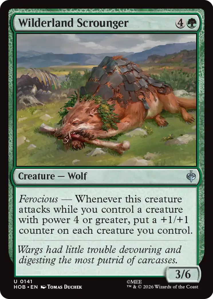 Wilderland Scrounger - Uncommon Creature — Wolf card from The Hobbit