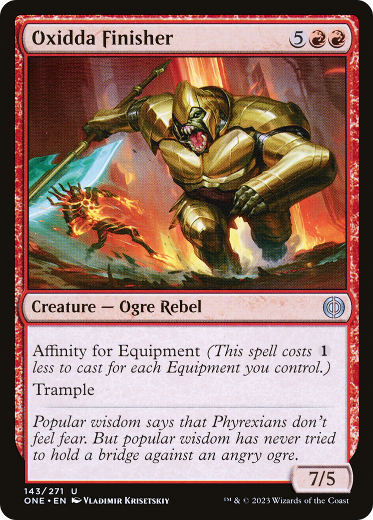 Oxidda Finisher - Uncommon Creature — Ogre Rebel card from Phyrexia: All Will Be One