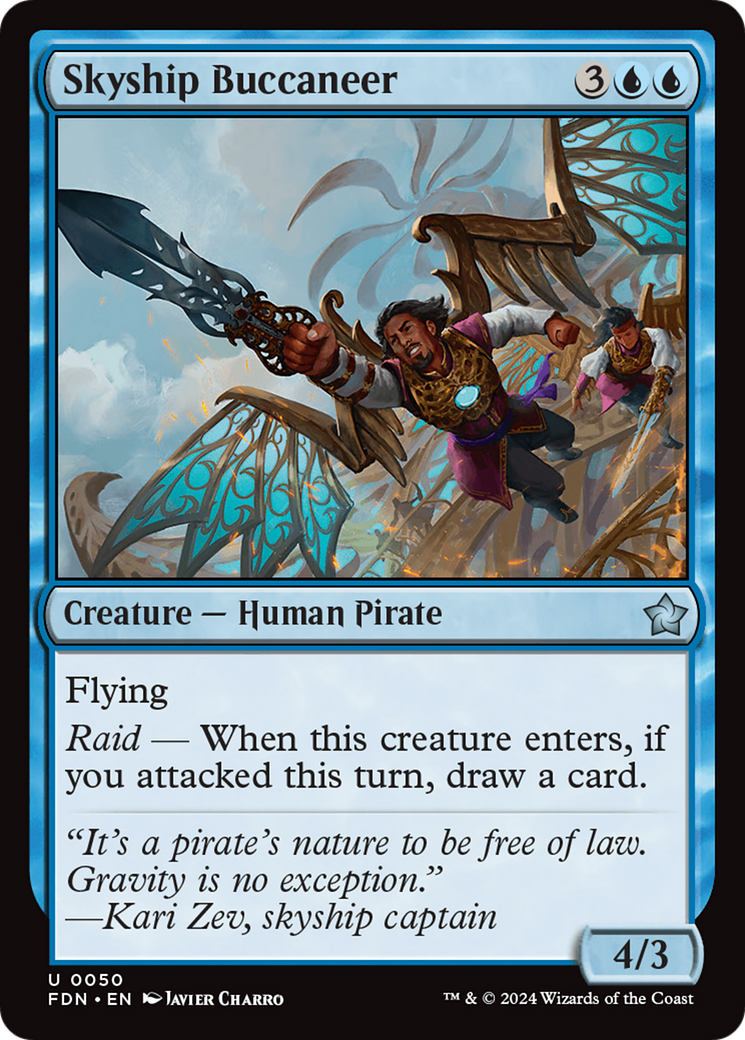 Skyship Buccaneer - Uncommon Creature — Human Pirate card from Foundations