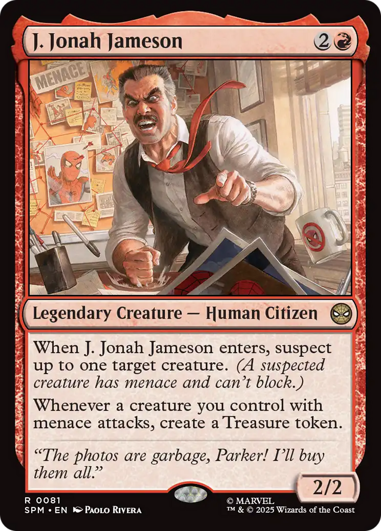 J. Jonah Jameson - Rare Legendary Creature — Human Citizen card from Marvel's Spider-Man