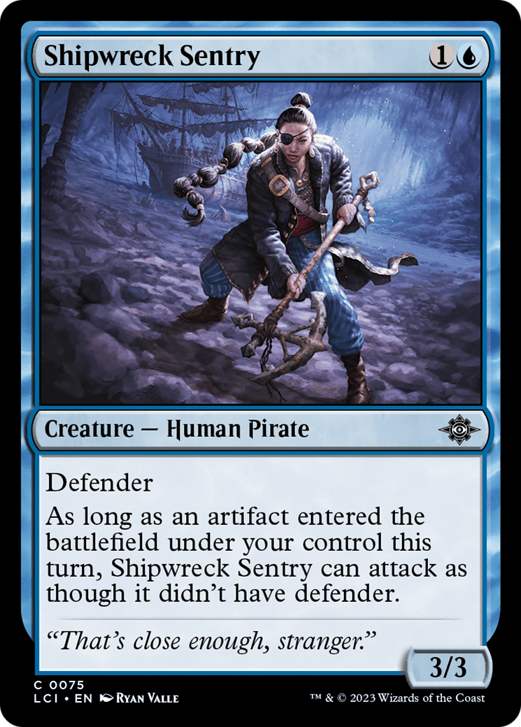 Shipwreck Sentry - Common Creature — Human Pirate card from The Lost Caverns of Ixalan
