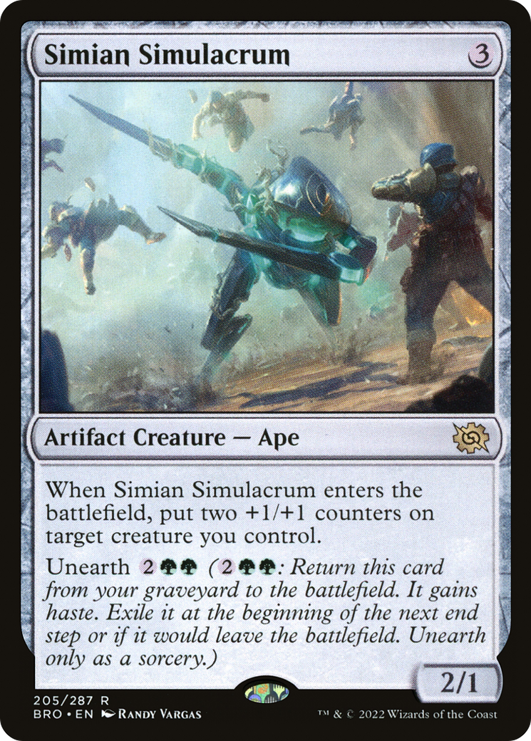 Simian Simulacrum - Rare Artifact Creature — Ape card from The Brothers' War