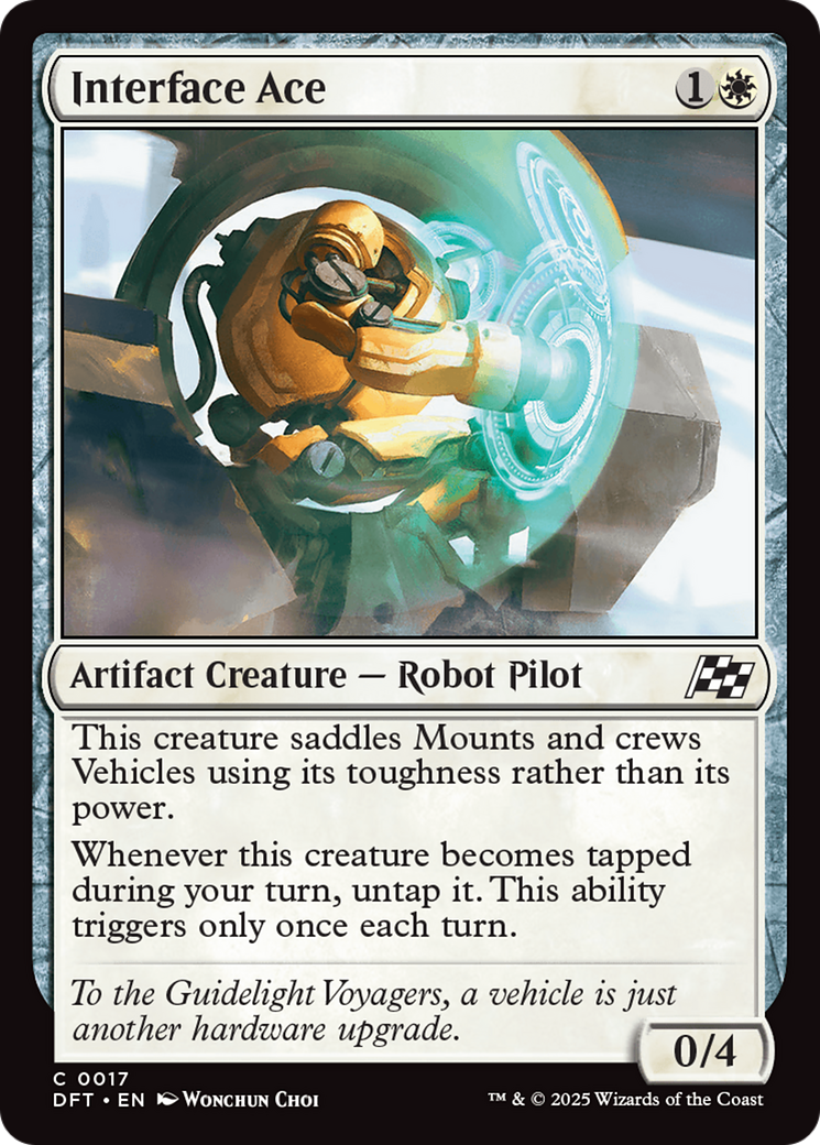Interface Ace - Common Artifact Creature — Robot Pilot card from Aetherdrift