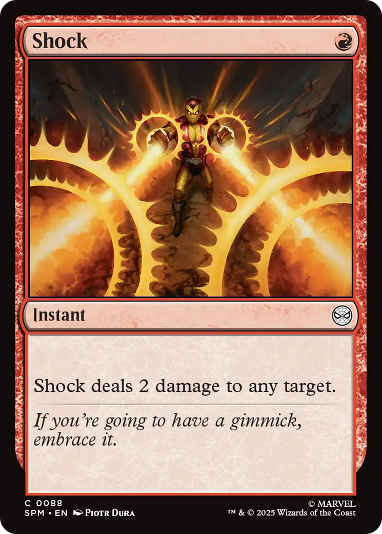 Shock - Instant used in 33.3% of Mono-Red sideboards