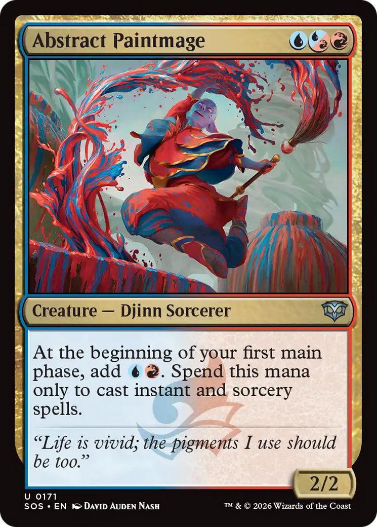 Abstract Paintmage - Uncommon Creature — Djinn Sorcerer card from Secrets of Strixhaven