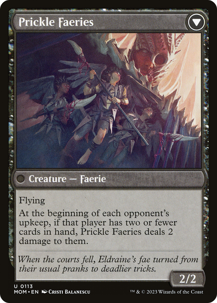Back face of Invasion of Eldraine // Prickle Faeries - Creature — Faerie card