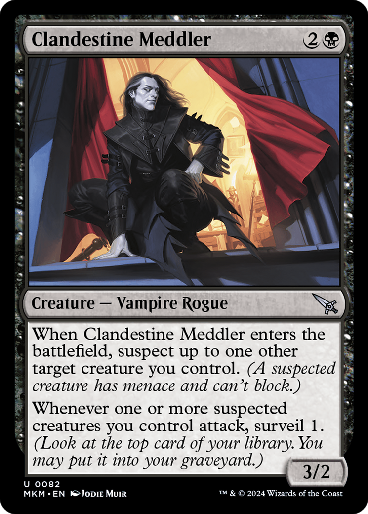 Clandestine Meddler - Uncommon Creature — Vampire Rogue card from Murders at Karlov Manor